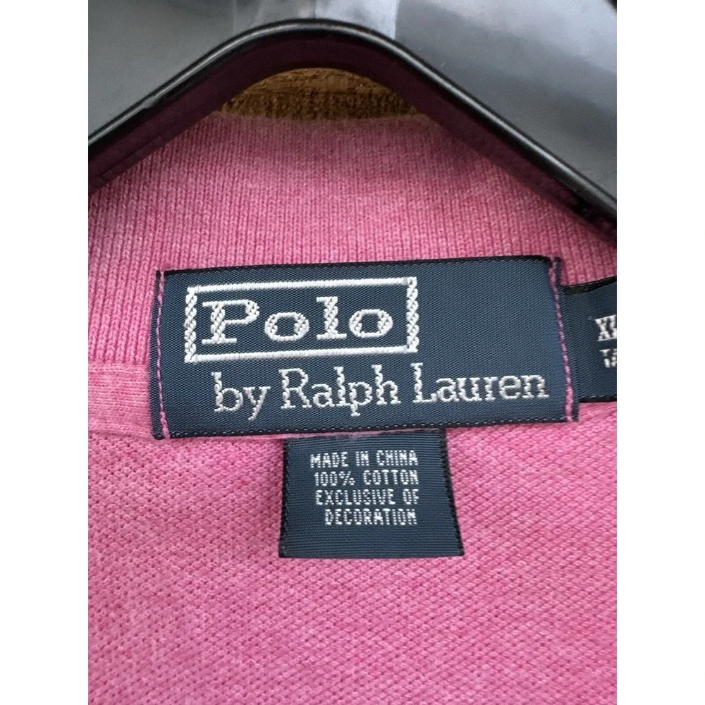 Vintage‎ 90s Pink Polo Ralph Lauren Mens Size XL Tall Blue Pony Logo Vintage